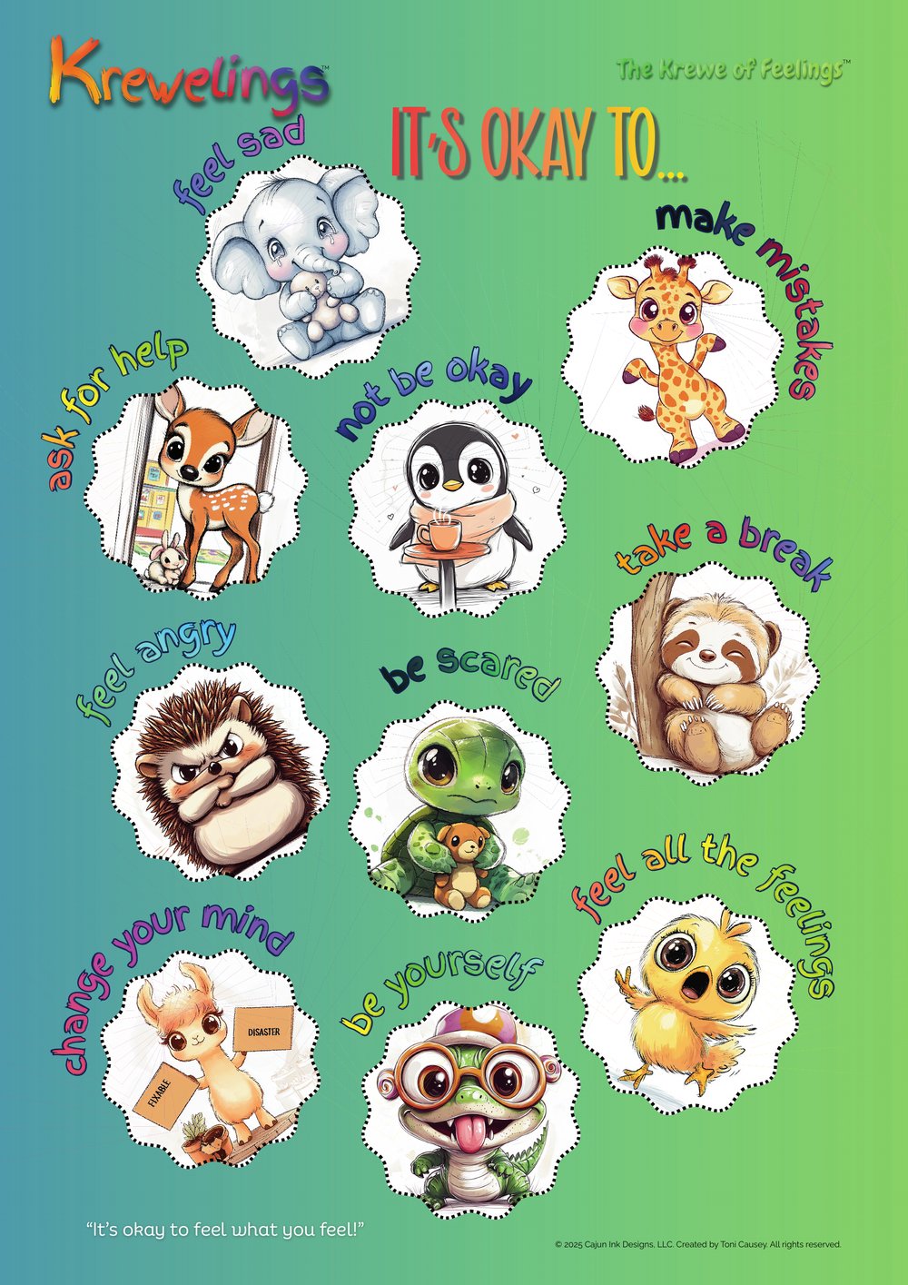 Krewelings classroom poster: It is Okay To - permission poster
